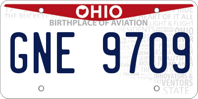 OH license plate GNE9709