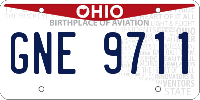 OH license plate GNE9711