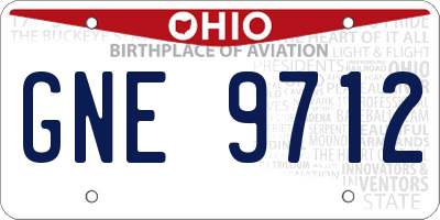 OH license plate GNE9712