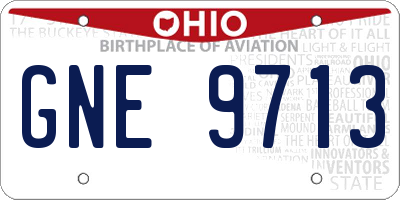 OH license plate GNE9713