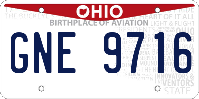 OH license plate GNE9716