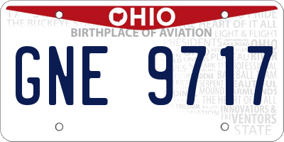 OH license plate GNE9717