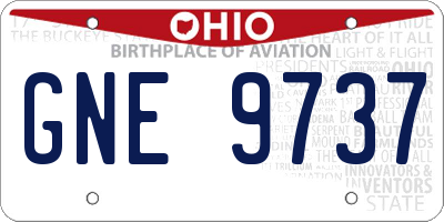OH license plate GNE9737