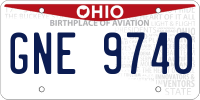 OH license plate GNE9740