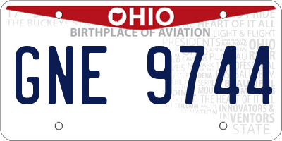 OH license plate GNE9744