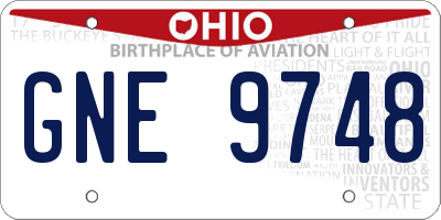OH license plate GNE9748