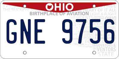 OH license plate GNE9756