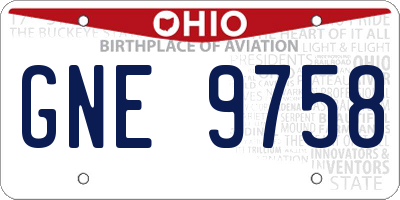 OH license plate GNE9758