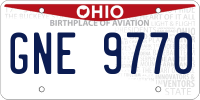 OH license plate GNE9770