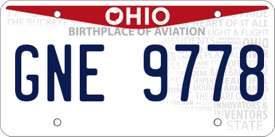 OH license plate GNE9778