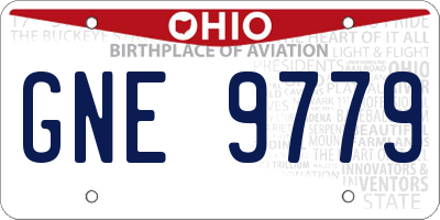 OH license plate GNE9779