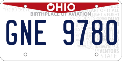 OH license plate GNE9780