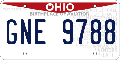 OH license plate GNE9788