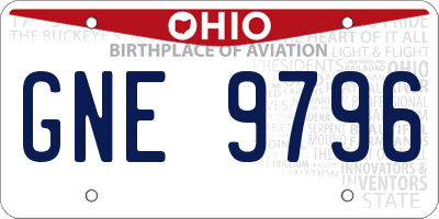 OH license plate GNE9796