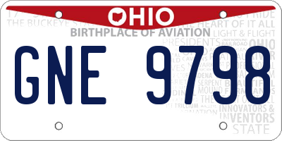 OH license plate GNE9798