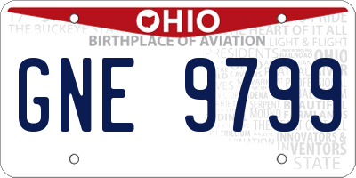 OH license plate GNE9799