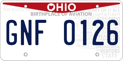 OH license plate GNF0126