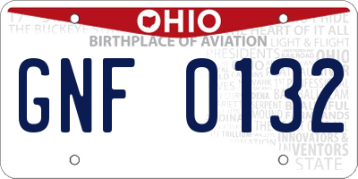 OH license plate GNF0132
