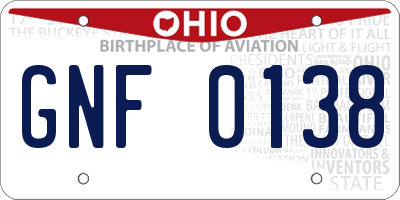 OH license plate GNF0138