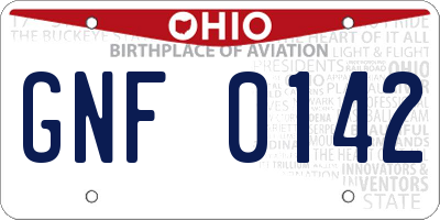OH license plate GNF0142