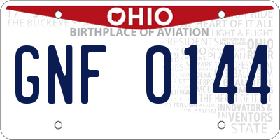 OH license plate GNF0144