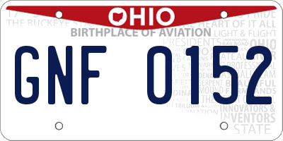 OH license plate GNF0152