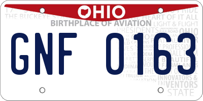 OH license plate GNF0163