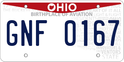 OH license plate GNF0167