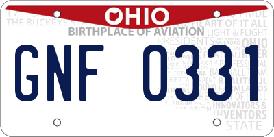 OH license plate GNF0331