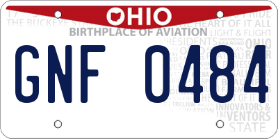 OH license plate GNF0484