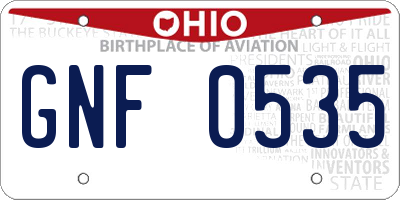 OH license plate GNF0535