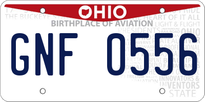 OH license plate GNF0556