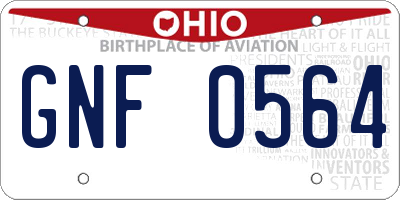 OH license plate GNF0564
