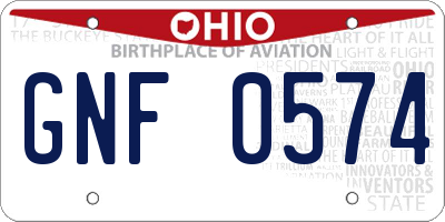 OH license plate GNF0574