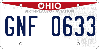 OH license plate GNF0633