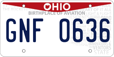 OH license plate GNF0636