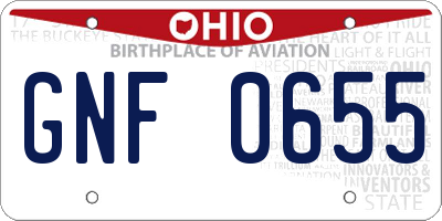 OH license plate GNF0655