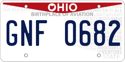 OH license plate GNF0682