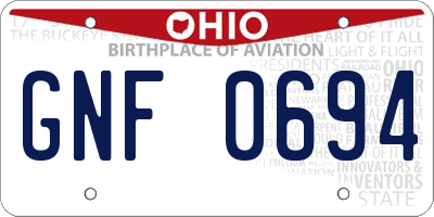 OH license plate GNF0694