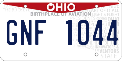 OH license plate GNF1044