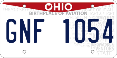 OH license plate GNF1054