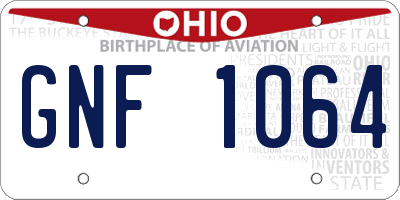 OH license plate GNF1064
