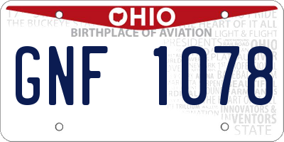 OH license plate GNF1078