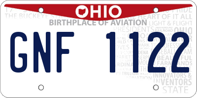 OH license plate GNF1122