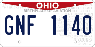 OH license plate GNF1140