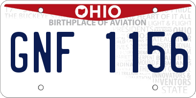 OH license plate GNF1156