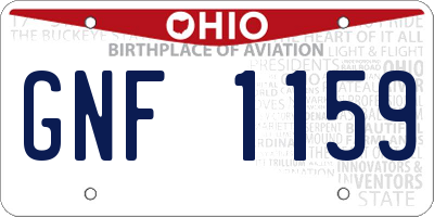 OH license plate GNF1159