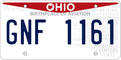 OH license plate GNF1161