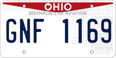 OH license plate GNF1169