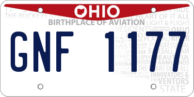 OH license plate GNF1177